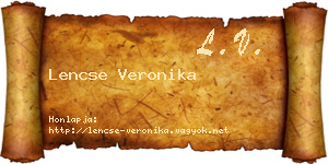 Lencse Veronika névjegykártya